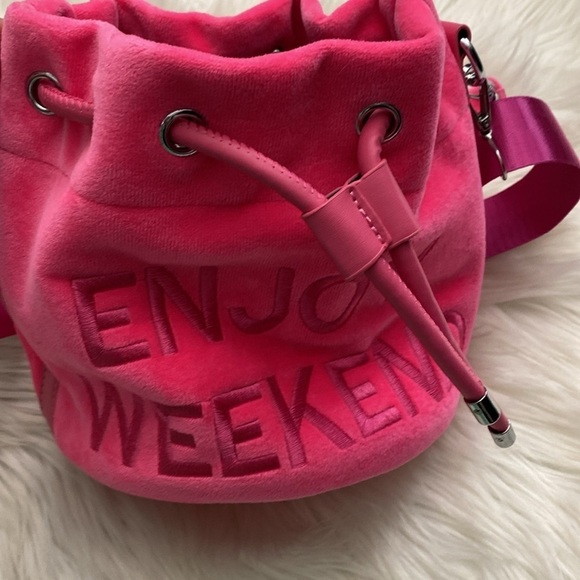 Pink velour Bucket Bag/purse - Picture 5 of 10